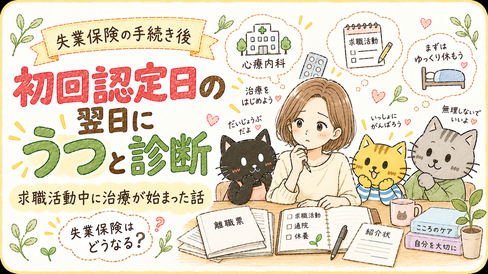【体験談】失業保険の初回認定後にうつと診断｜求職活動中に治療が始まった話