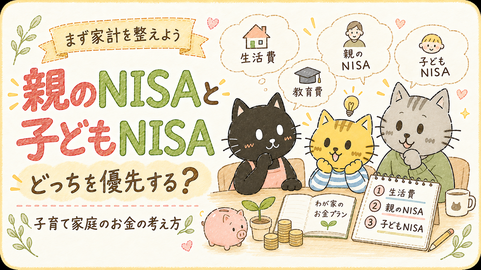 【子どもNISAと親のNISA】どっちを優先する？子育て家庭のお金の考え方